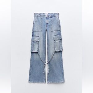 Zara Mid rise cargo jeans